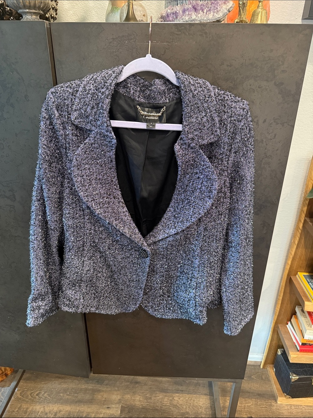 St. John Couture Purple Sparkling Bouclé Blazer Jacket